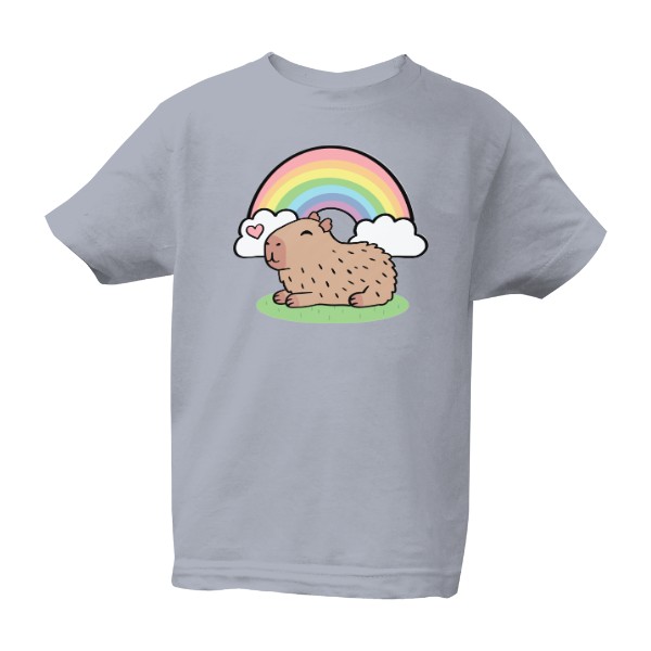 T-shirt Capybara with a rainbow